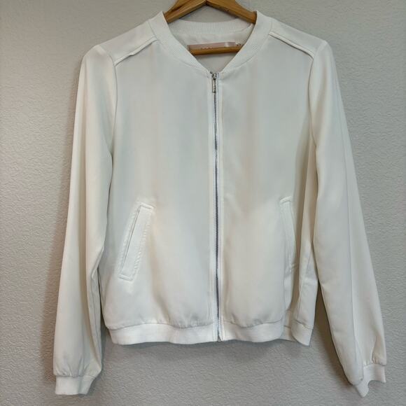 Esqualo Embroidered Cream Lightweight Jacket Women’s Sz 8 - Picture 2 of 10